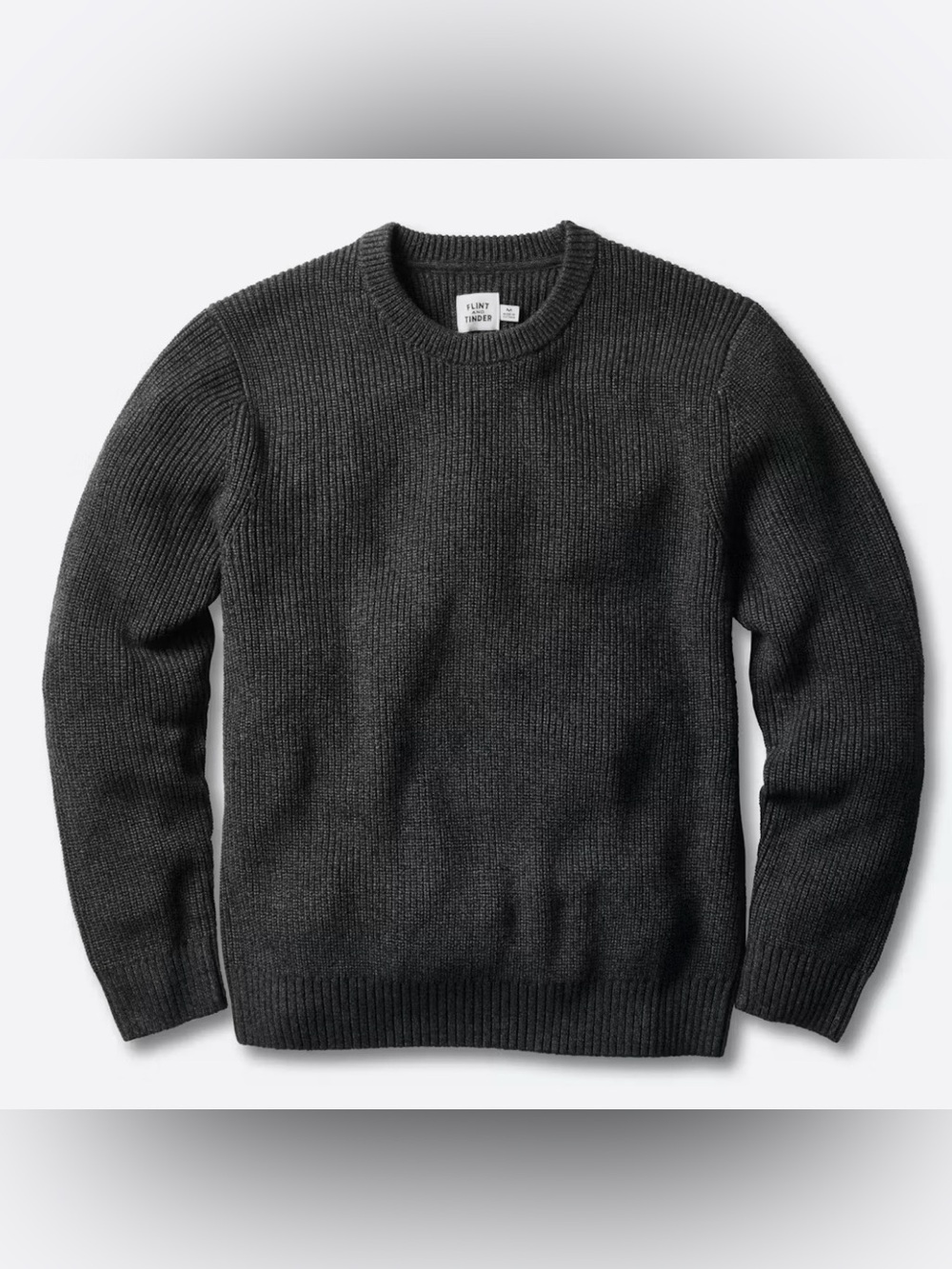 Flint And Tinder Bolinas Cotton knit Crewneck Sweater charcoal heather Medium